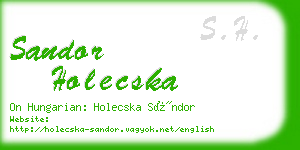 sandor holecska business card